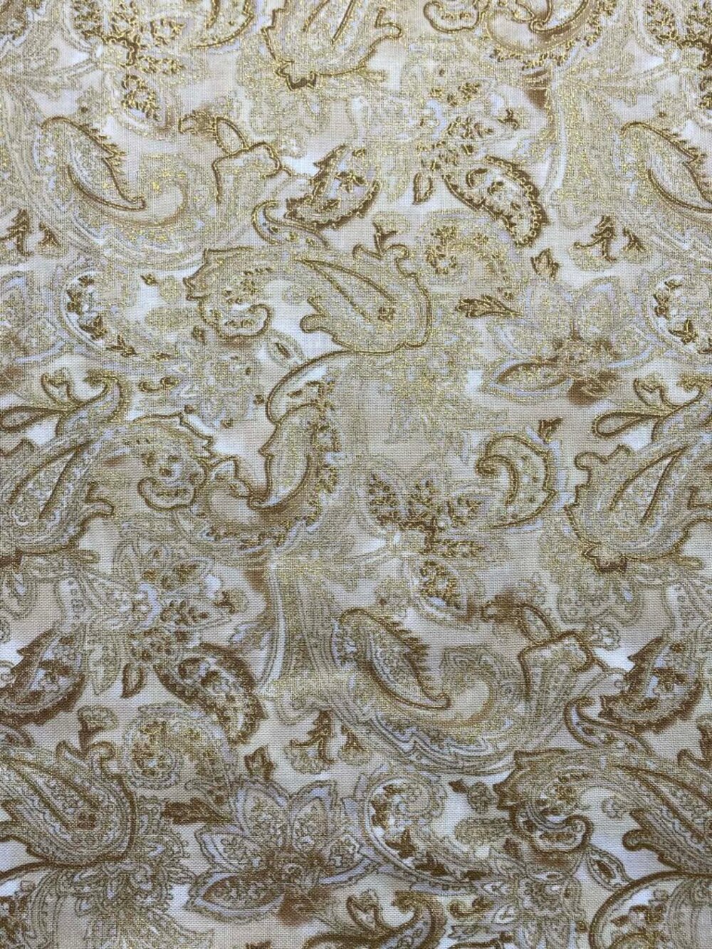 Gold tones in metallic.  Robert Kaufman.  La Scala.  Sold by the yard.